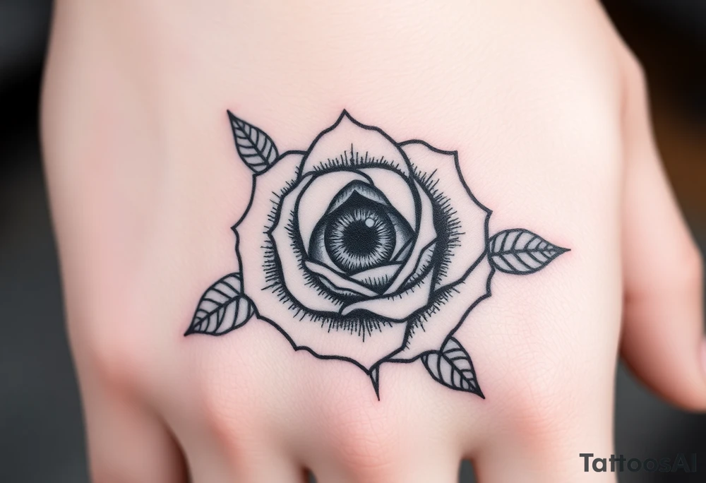 Eye of Providence inside a rose tattoo tattoo idea