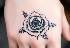 Eye of Providence inside a rose tattoo tattoo idea