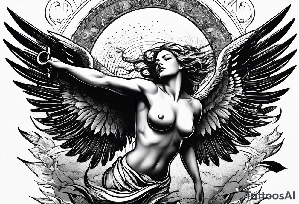 Icarus's myth flying too close to the sun tattoo idea