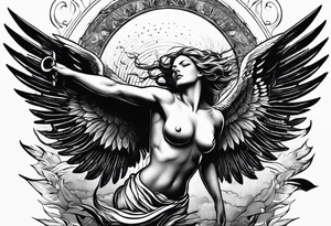 Icarus's myth flying too close to the sun tattoo idea