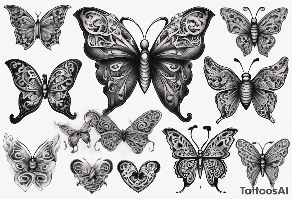 Butterfly wrap tattoos in heart tattoo idea