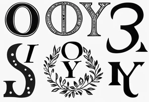 I want a minimal tattoo with combination of the letters Y and D tattoo idea