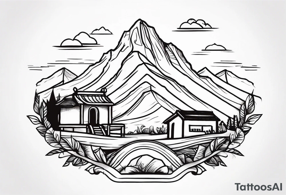 Peru country. Simple tattoo sketch without small details tattoo idea