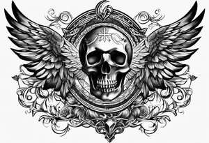 chest christian and wings tattoo idea