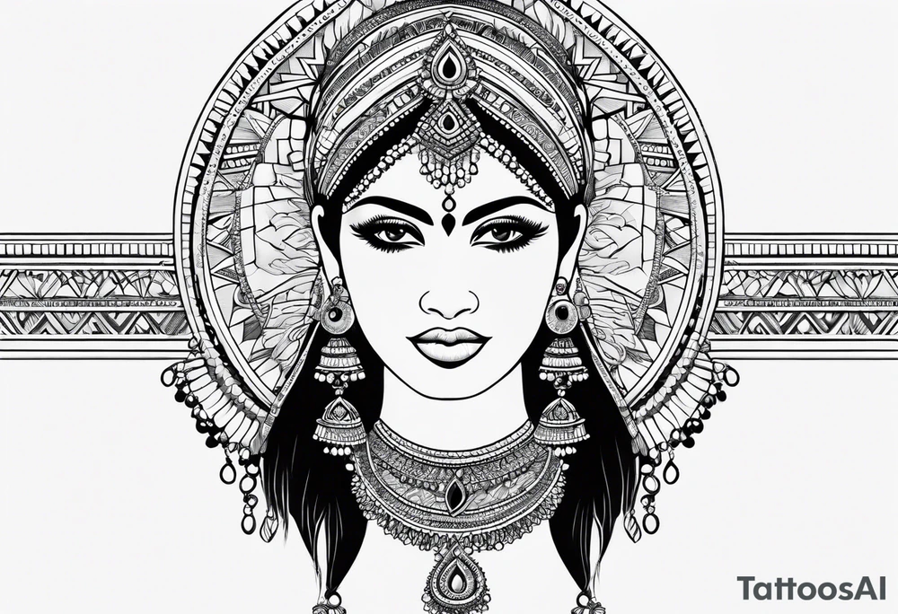 Indian Woman, Simplicity tattoo idea