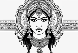 Indian Woman, Simplicity tattoo idea