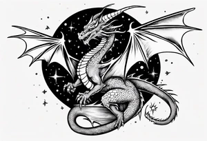 Dragon out in space back tattoo tattoo idea