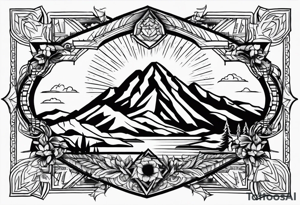 Southwest usa hiking tattoo idea
