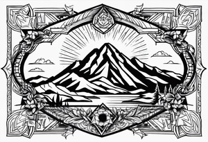 Southwest usa hiking tattoo idea