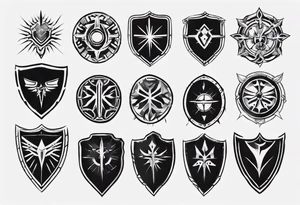 Shield symmetrical tattoo idea