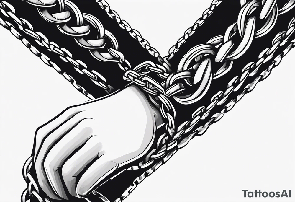 broken chain on wrist tattoo idea