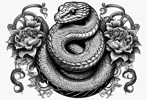 three headed snake in steampunk tattoo idea