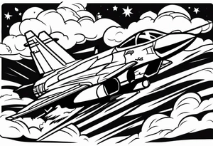 Fighter jet in a storm tattoo idea
