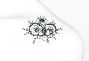 January December July birth flower infinity sign jayden maya tattoo idea