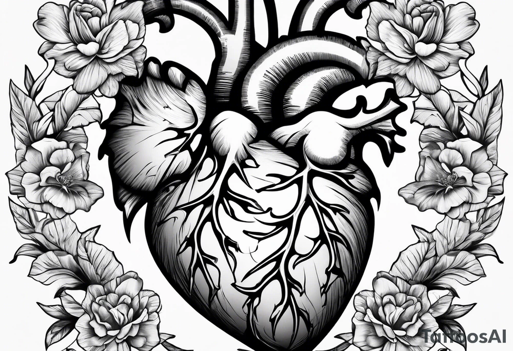 broken rib cage exposing heart tattoo idea