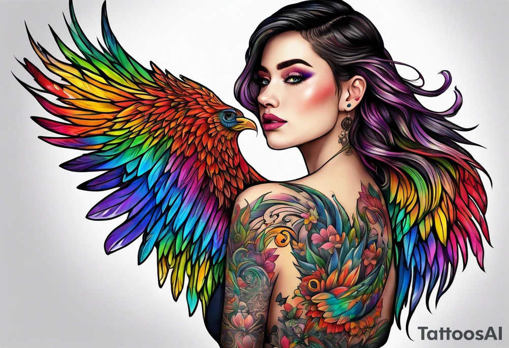 You never walk alone in rainbow colors tattoo idea