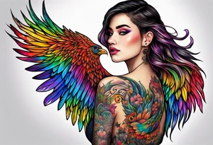 You never walk alone in rainbow colors tattoo idea
