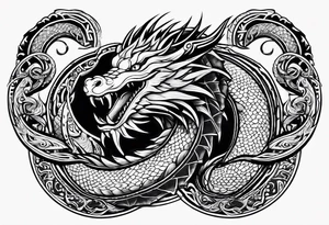 Jomungandr wyrm nordic styl tattoo idea