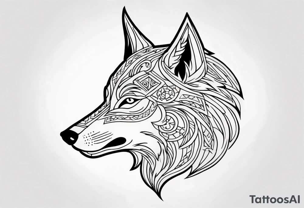 Slavic wolf tattoo idea