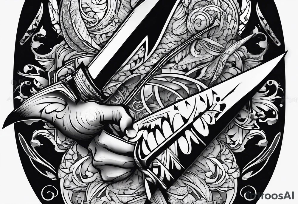 human hand stabbed by an arrow tattoo idea