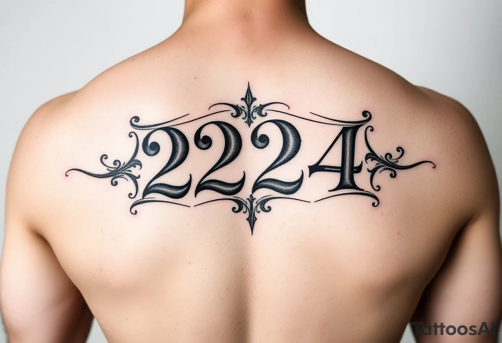 224 Roman numerals tattoo idea