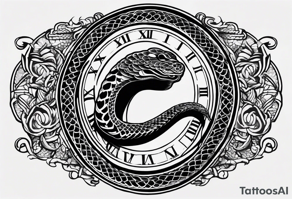 Patch of snake scales with roman numerals going vertical along edges tattoo idea Patch of snake scales with roman numerals going vertical along edges tattoo idea