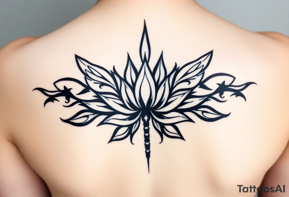 Lotus with dragonfly tattoo idea