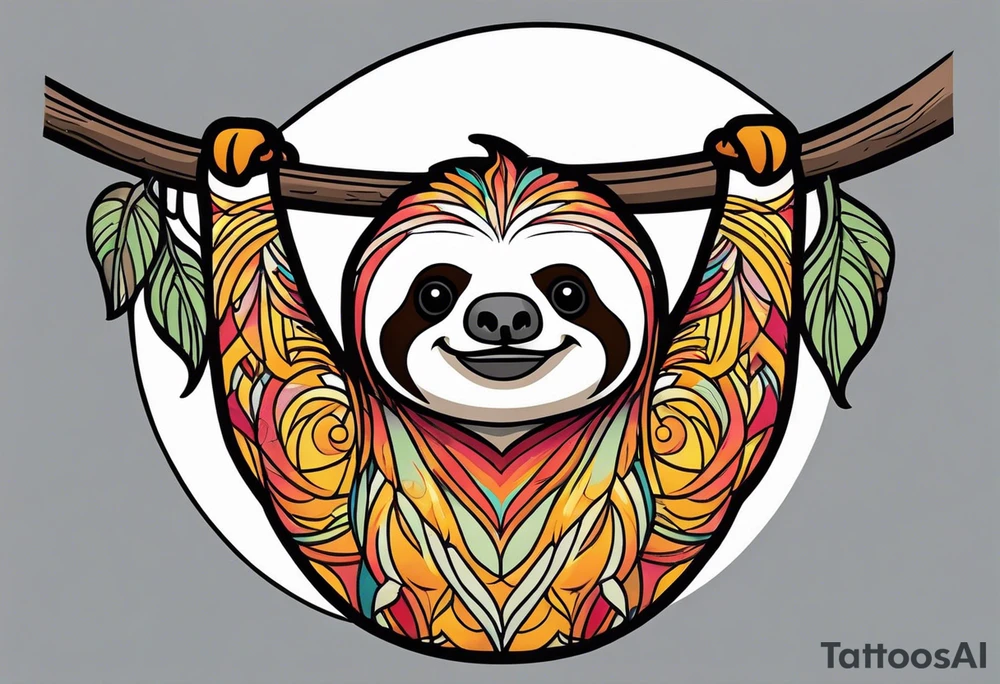 Hanging sloth tattoo idea