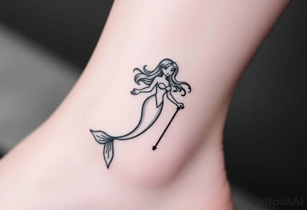 Mermaid with crutches tattoo idea