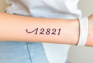 I want a small simple silhouette lines black and white wrist princess like girl snake tattoo that has number 12821 on its body along and also I want it to represent feminine energy crown queen Cycle tattoo idea