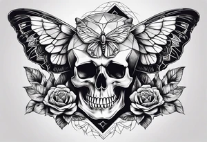 Skull and moth tattoo idea