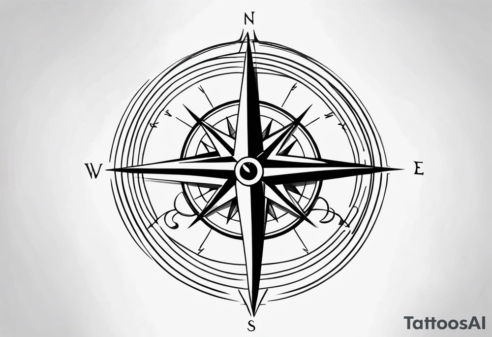 half sleeve compass tattoo idea