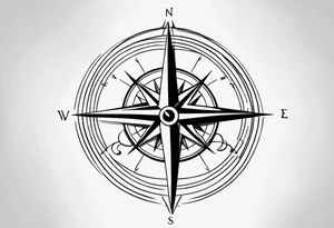 half sleeve compass tattoo idea