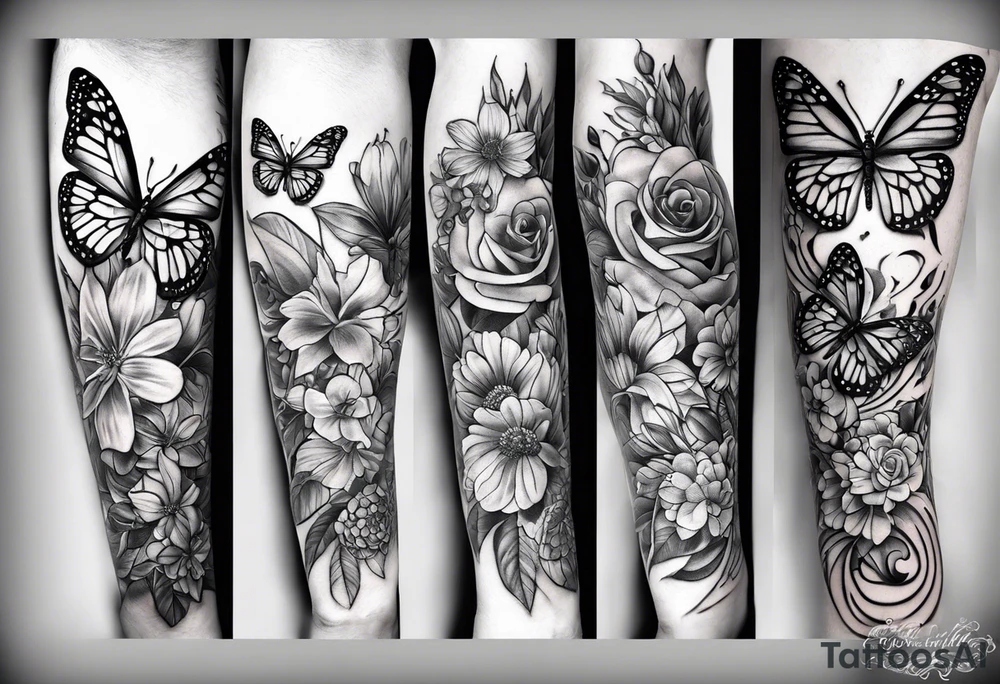 tattoo to represent that I have 3 children (girls). For inspiration I like flowers, butterflies, the beach, giraffes, tattoo idea