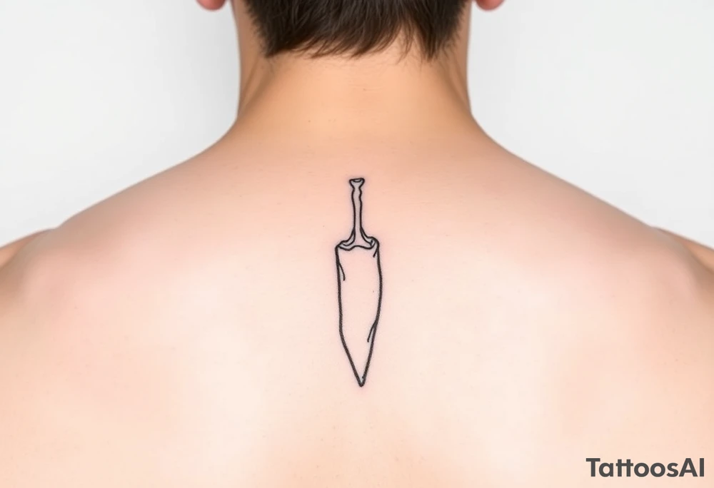 erect penis line drawing tattoo idea