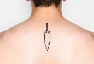 erect penis line drawing tattoo idea