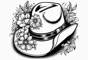 Cowboy boots flowers inside cowboy hat howdy tattoo idea