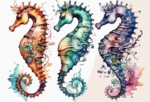 a beautiful seahorse woman hybrid tattoo idea