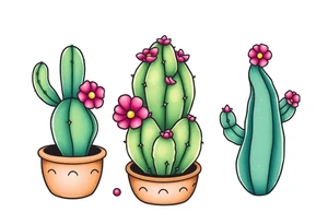 Cute cacti tattoo idea