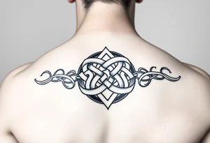 tibetan endless knot on arm tattoo idea