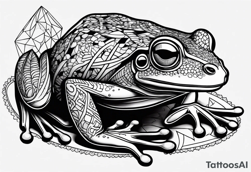 a psychedelic frog tattoo idea
