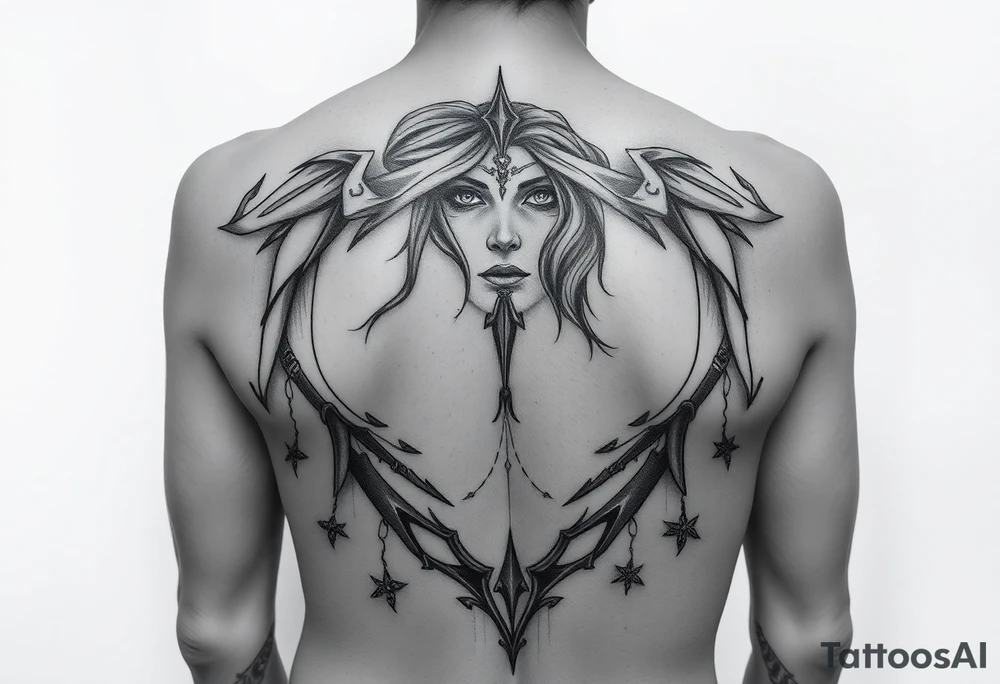 Sexy woman, Gothic but feminine  for thigh tattoo idea