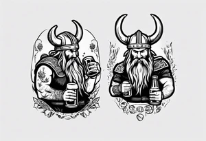 A Viking drinking a beer tattoo idea