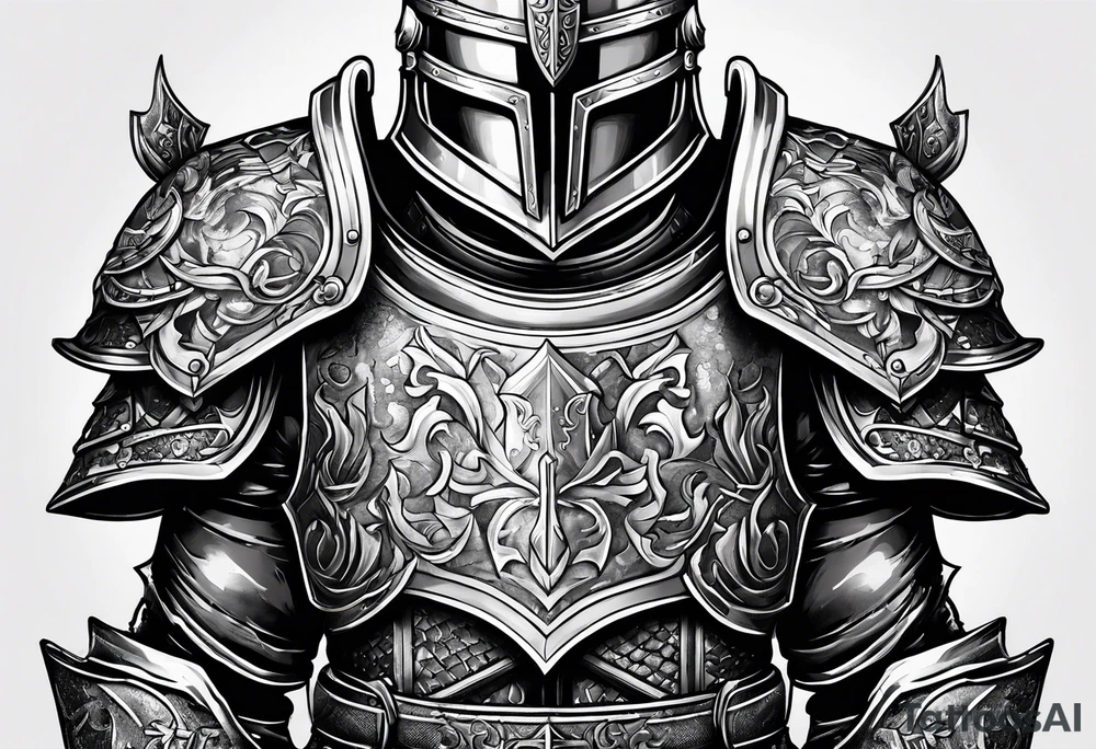 knight heavy armor surrounded tattoo idea
