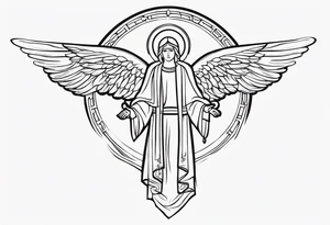 orthodox  CROS WITH ANGEL tattoo idea