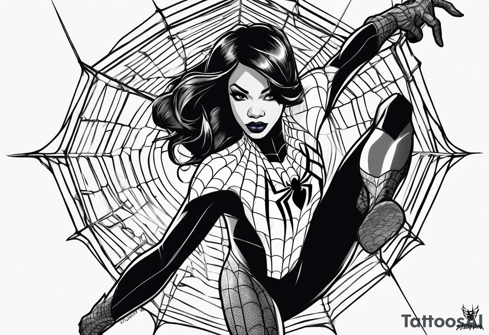 Spider-Man fighting rihanna tattoo idea