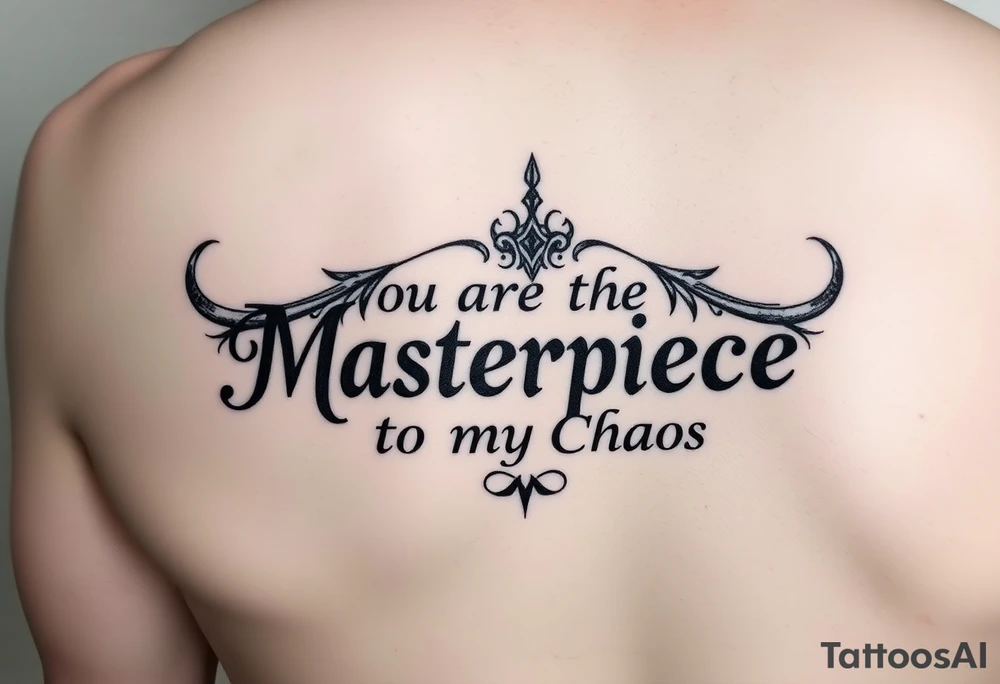 You are the Masterpiece to my Chaos tattoo idea