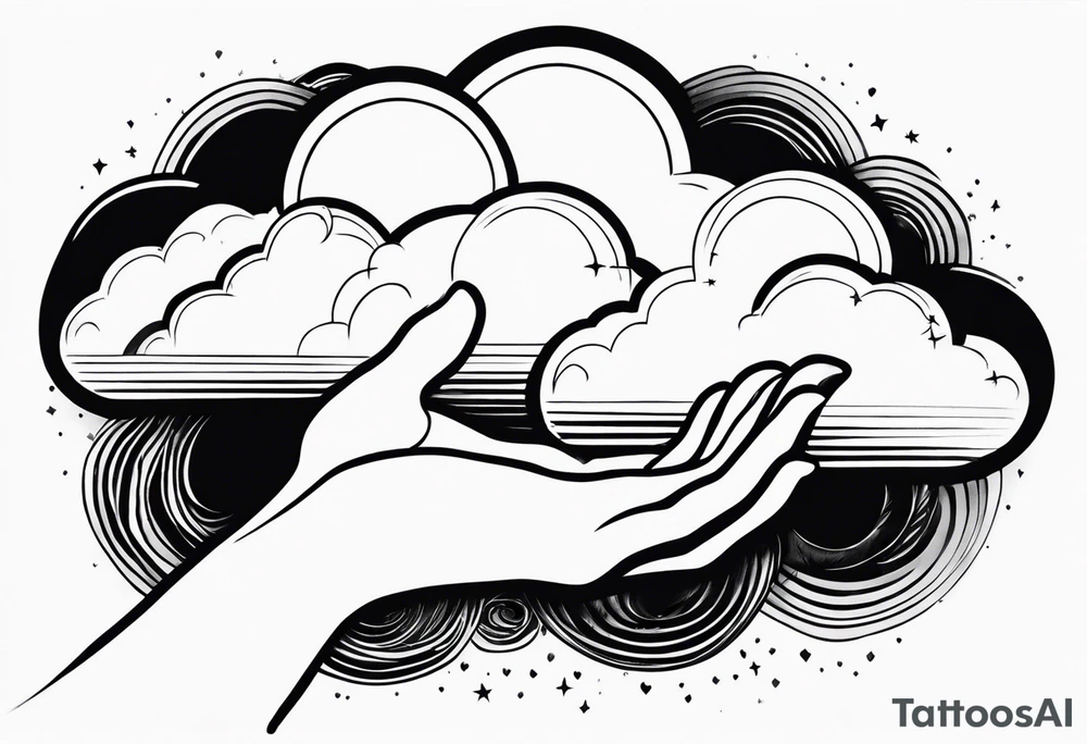 cloud, hands tattoo idea