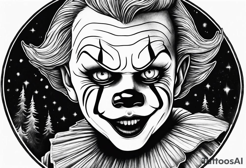 Northern lights with pennywise tattoo idea