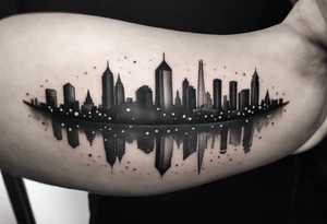 Money crowns diamonds Dallas Texas skyline tattoo idea